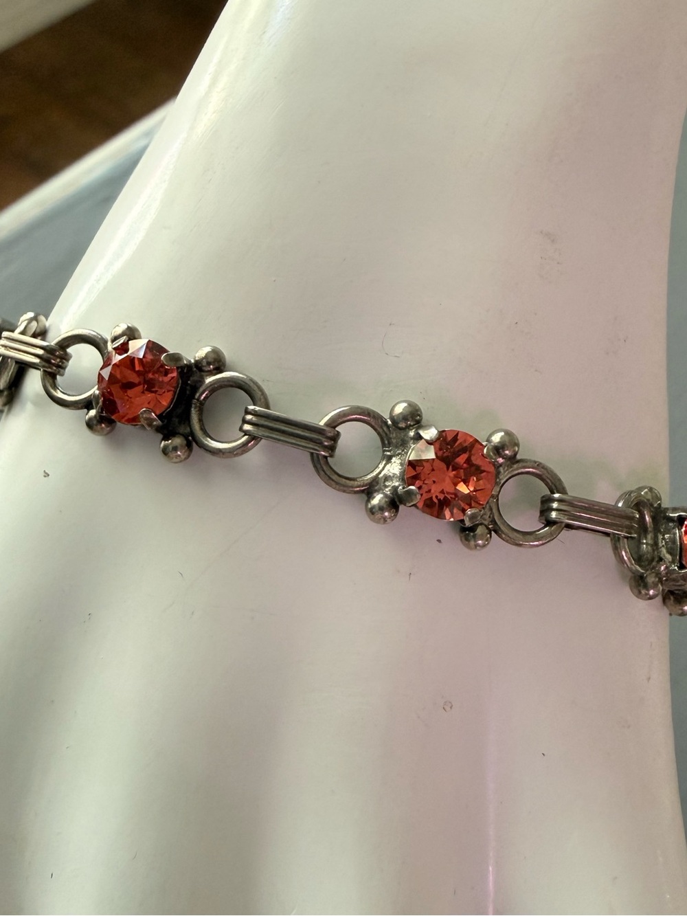 Sorrelli Silver Link Bracelet with Orange Crystals